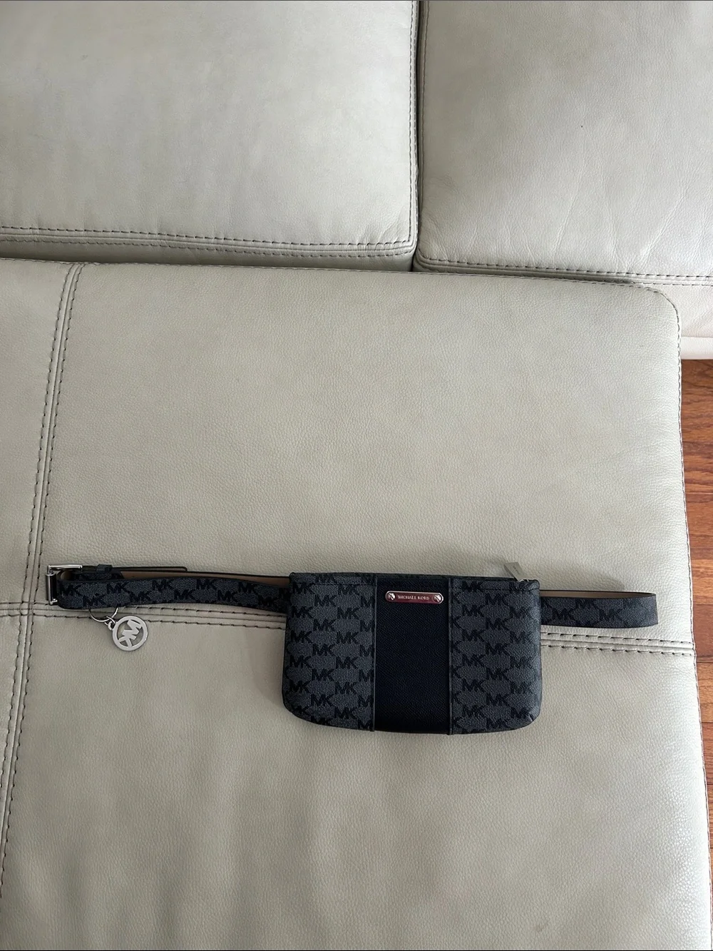 Michael Kors Gray and Black Monogram Belt Bag